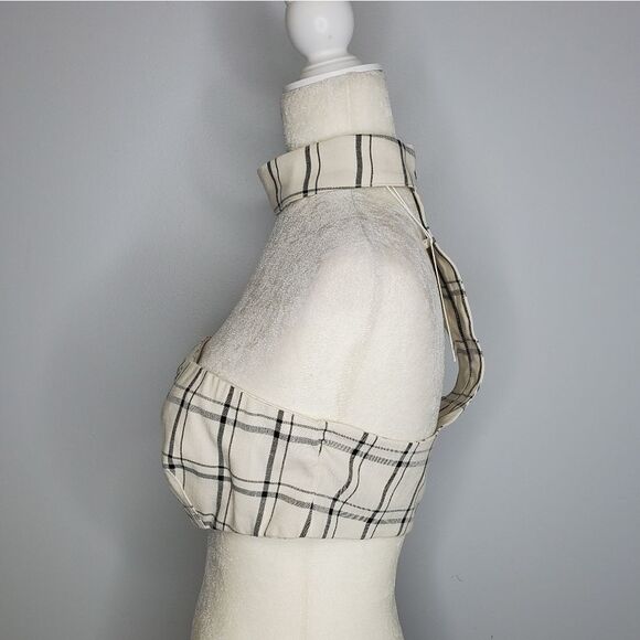 NEW CHOOSY crop top plaid power moves‎ back zip bandeau 8 - Picture 4 of 7